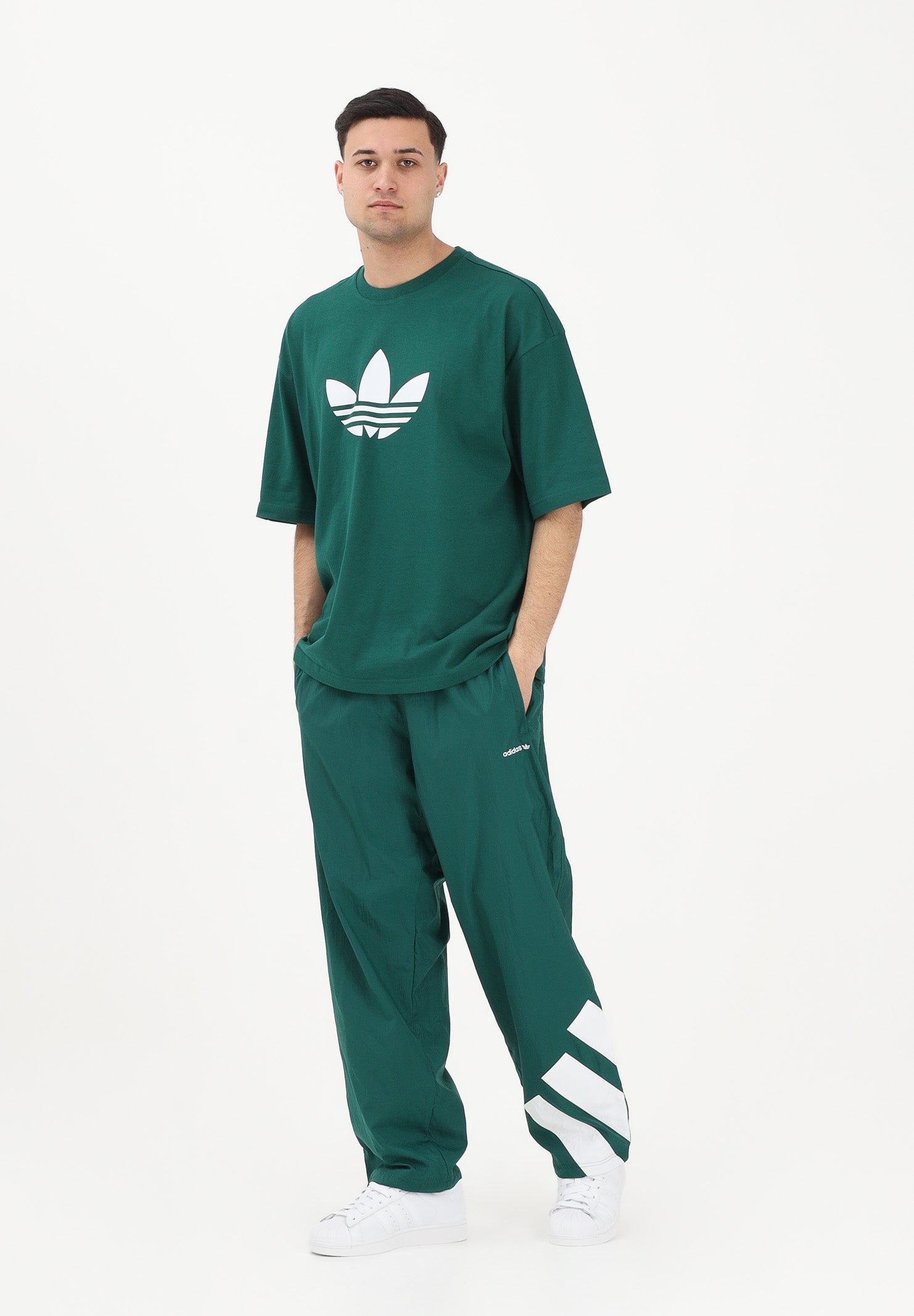 ADIDAS ORIGIALS Pantalone sportivo Adicolor Blocked verde da uomo KE0870 . ADIDAS ORIGINALS 