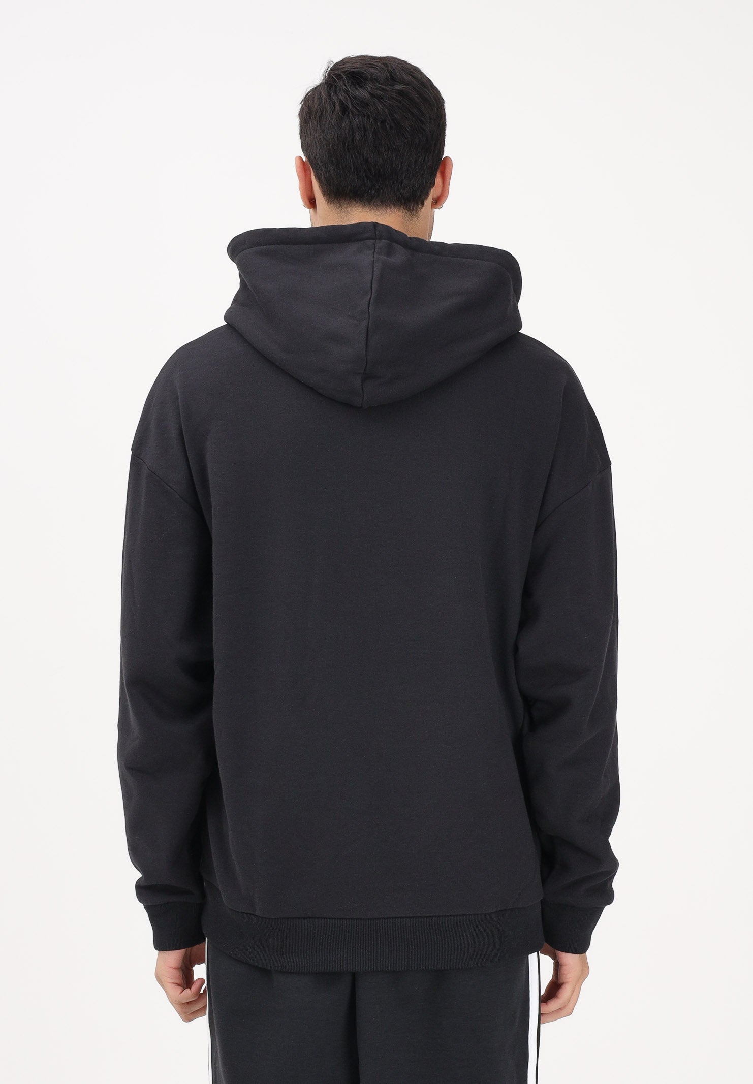 ADIDAS ORIGINALS Felpa con cappuccio Adicolor Trefoil nera da uomo KE0877 . ADIDAS ORIGINALS 