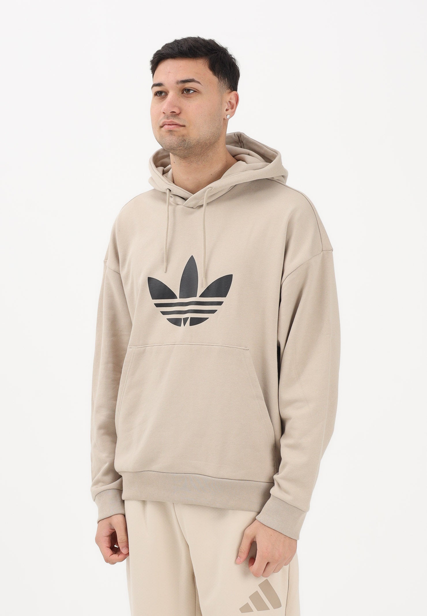 ADIDAS ORIGINALS Felpa con cappuccio ADICOLOR TREFOIL beige da uomo KE0878 . ADIDAS ORIGINALS 