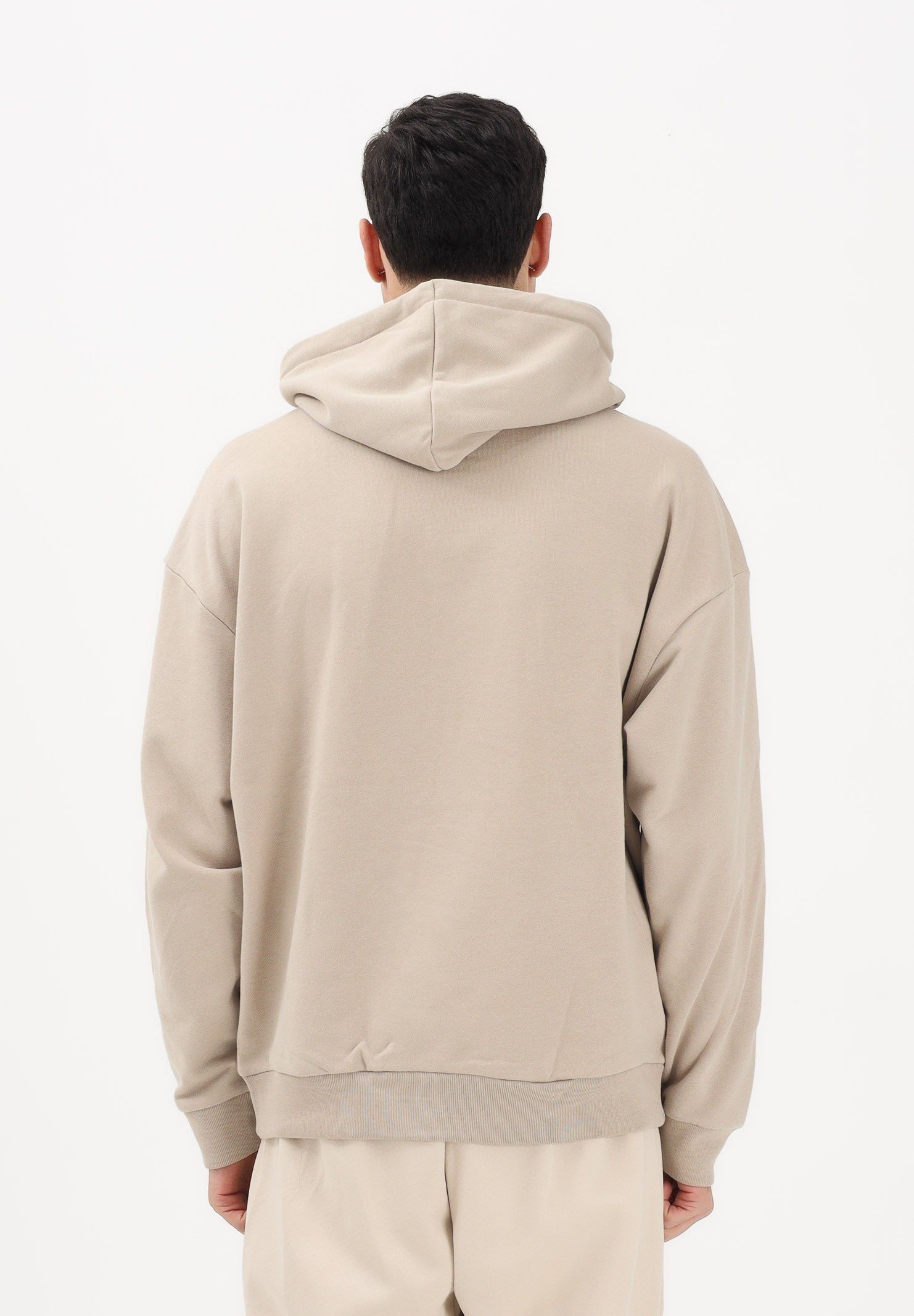 ADIDAS ORIGINALS Felpa con cappuccio ADICOLOR TREFOIL beige da uomo KE0878 . ADIDAS ORIGINALS 