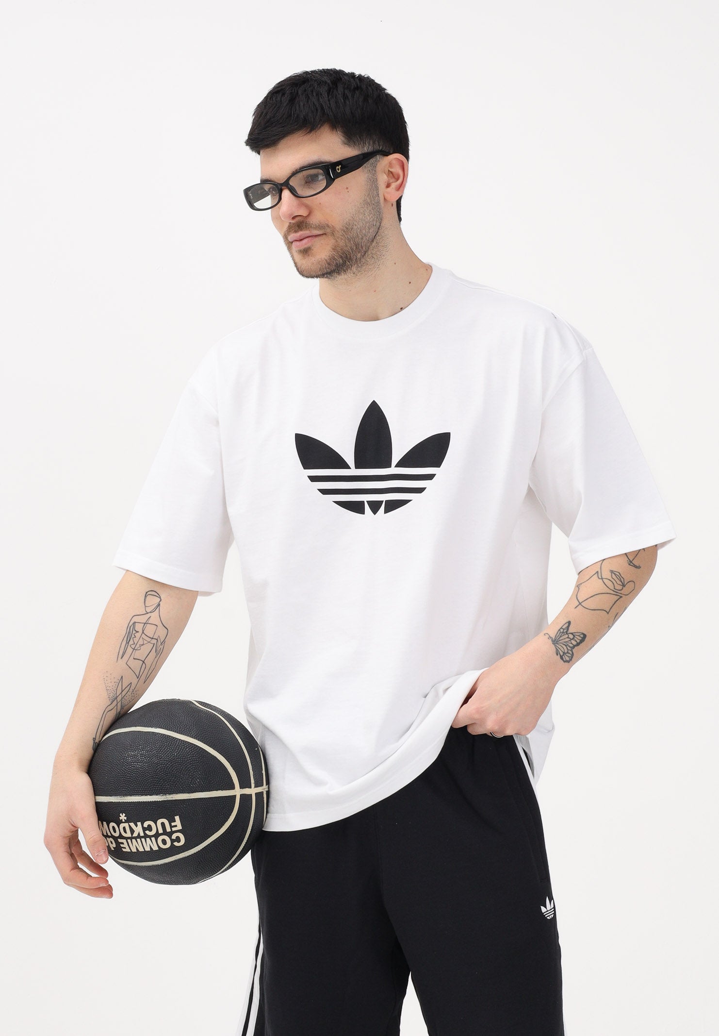 ADIDAS ORIGINALS T-shirt a manica corta TREFOIL bianca da uomo KE0901 . ADIDAS ORIGINALS 