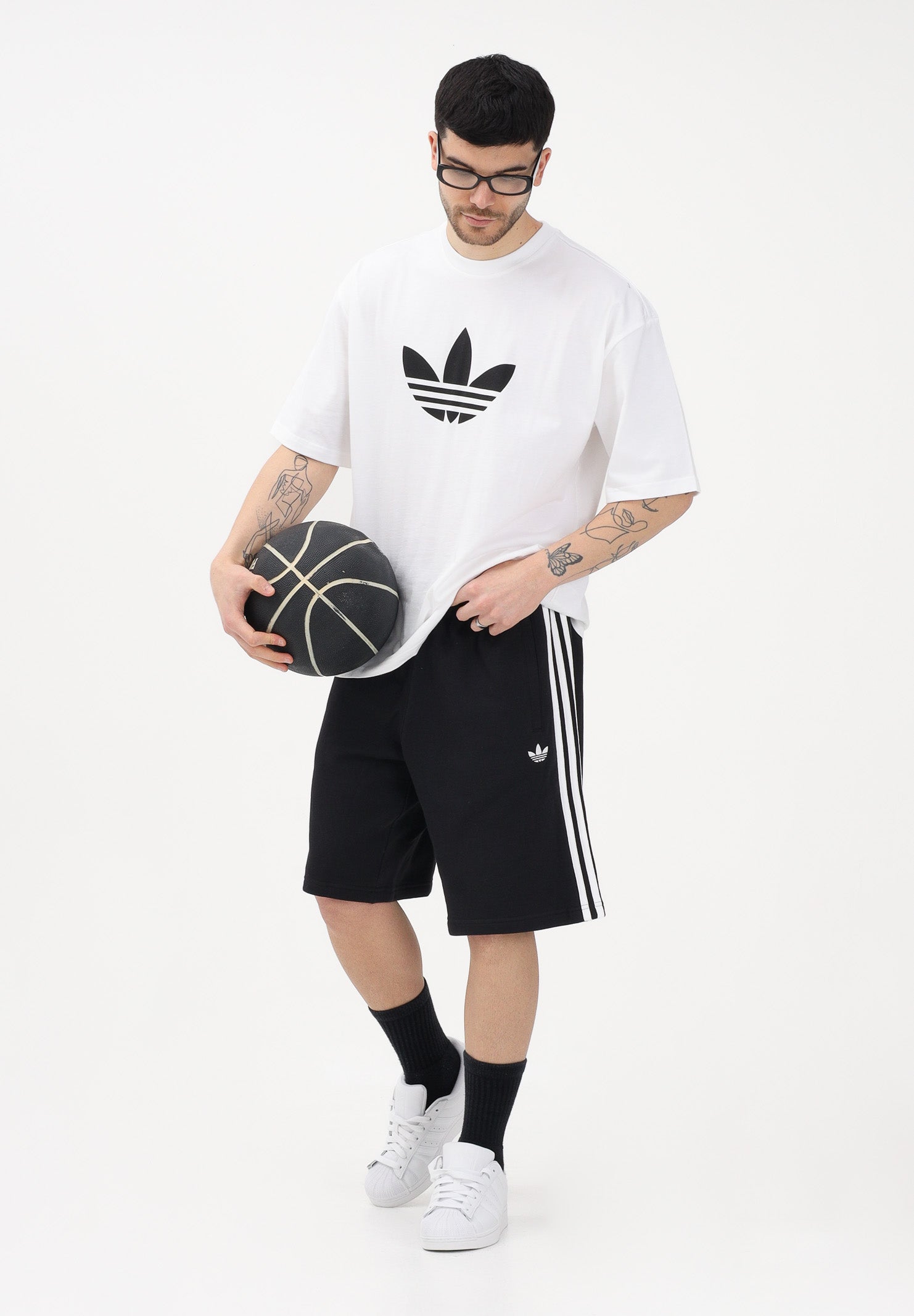 ADIDAS ORIGINALS T-shirt a manica corta TREFOIL bianca da uomo KE0901 . ADIDAS ORIGINALS 