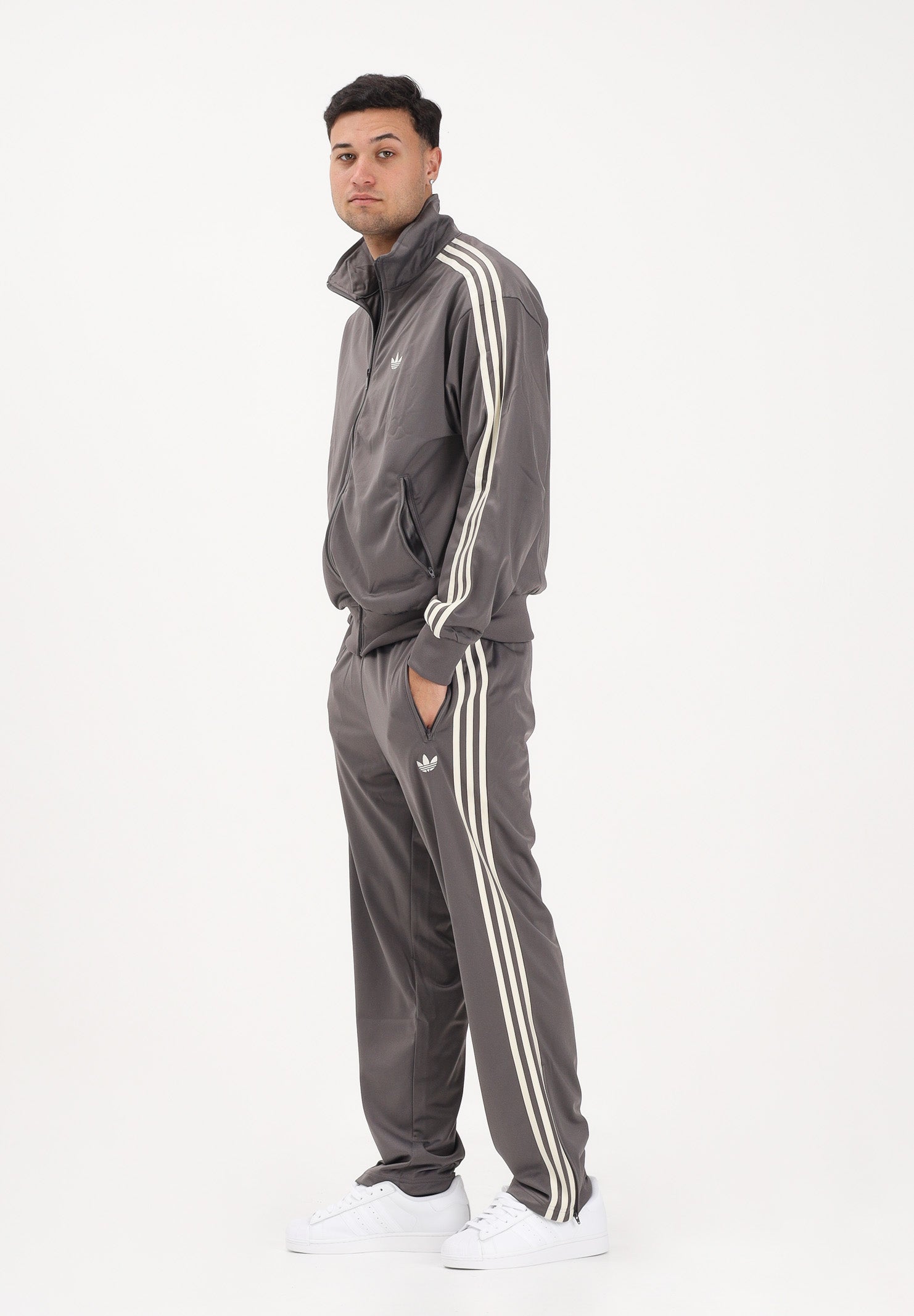 ADIDAS ORIGINALS Pantalone sportivo Firebird grigio e panna da uomo KE1650 . ADIDAS ORIGINALS 