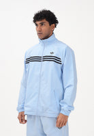 ADIDAS ORIGINALS Giacca a vento CHEST STRIPES celeste da uomo KE2164 . ADIDAS ORIGINALS 