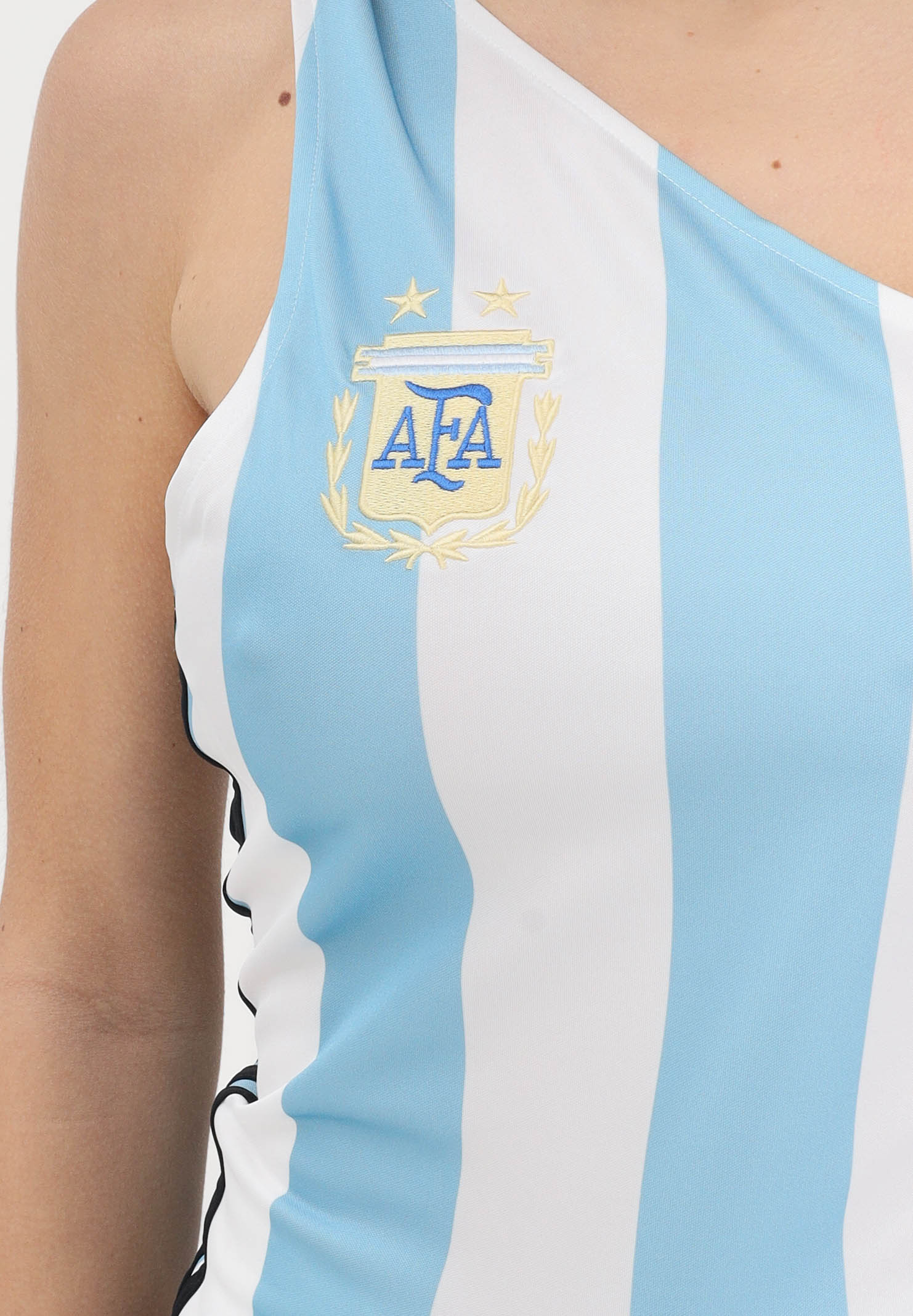 ADIDAS ORIGINALS Top Reconstructed Bringback Argentina bianco e azzurro da donna KE2295 . ADIDAS ORIGINALS 