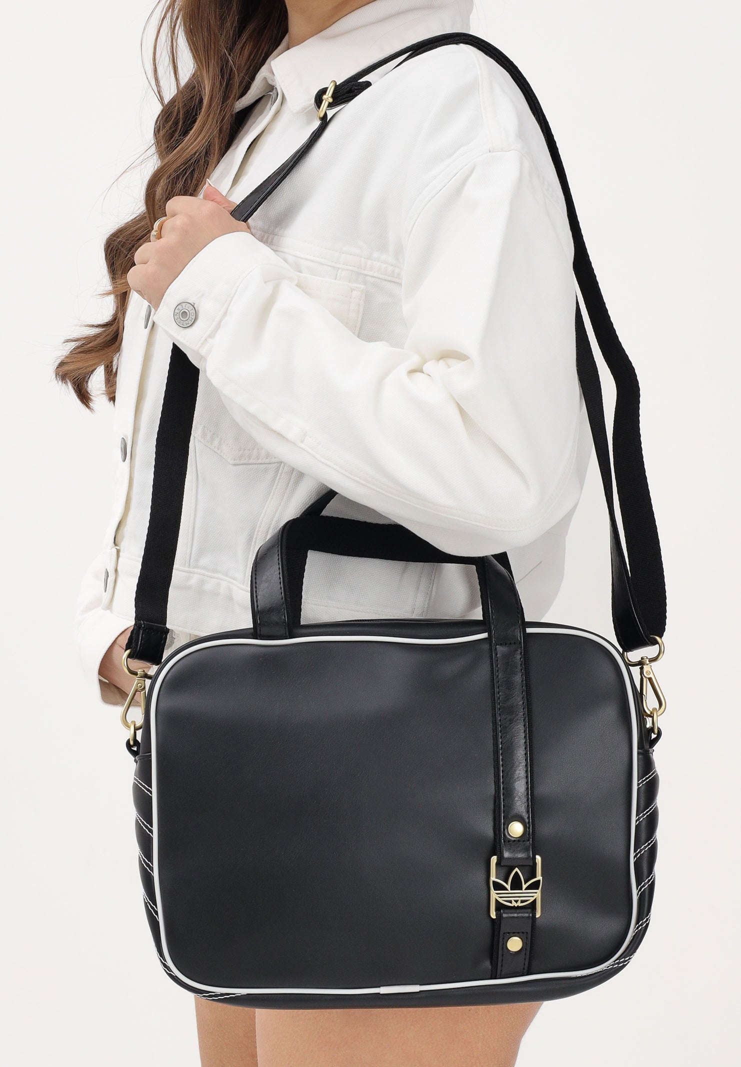 ADIDAS ORIGINALS Borsa a mano AIRLINER MEDIUM nera da donna KE2327 . ADIDAS ORIGINALS 