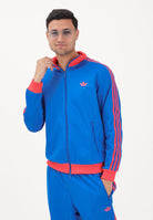 ADIDAS ORIGINALS Felpa con zip CLASSIC blu e rosso per uomo e donna KE2412 . ADIDAS ORIGINALS 