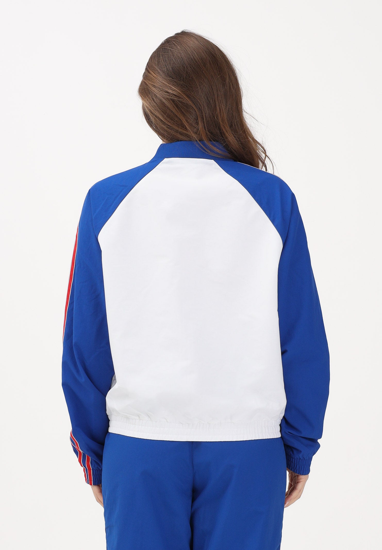 ADIDAS ORIGINALS Giacca a vento SST bianca, blu e rossa da donna KE2413 . ADIDAS ORIGINALS 