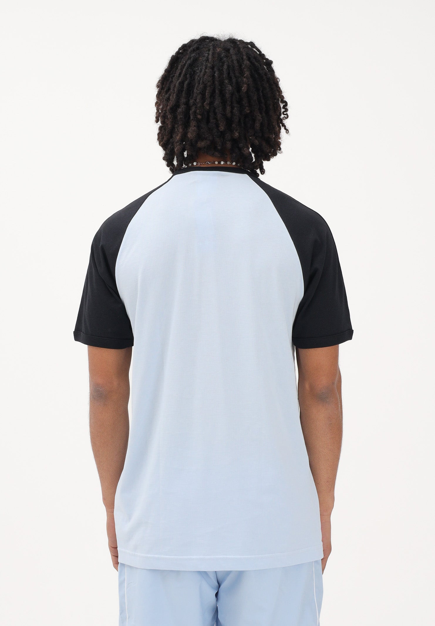 ADIDAS ORIGINALS T-shirt a manica corta  3 STRIPES azzurra da uomo KE2423 . ADIDAS ORIGINALS 