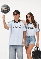 ADIDAS ORIGINALS Polo a manica corta ARCHIVE COLLAR ENGINEERED celeste per uomo e donna KE2453 . ADIDAS ORIGINALS 