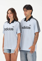 ADIDAS ORIGINALS Polo a manica corta ARCHIVE COLLAR ENGINEERED celeste per uomo e donna KE2453 . ADIDAS ORIGINALS 