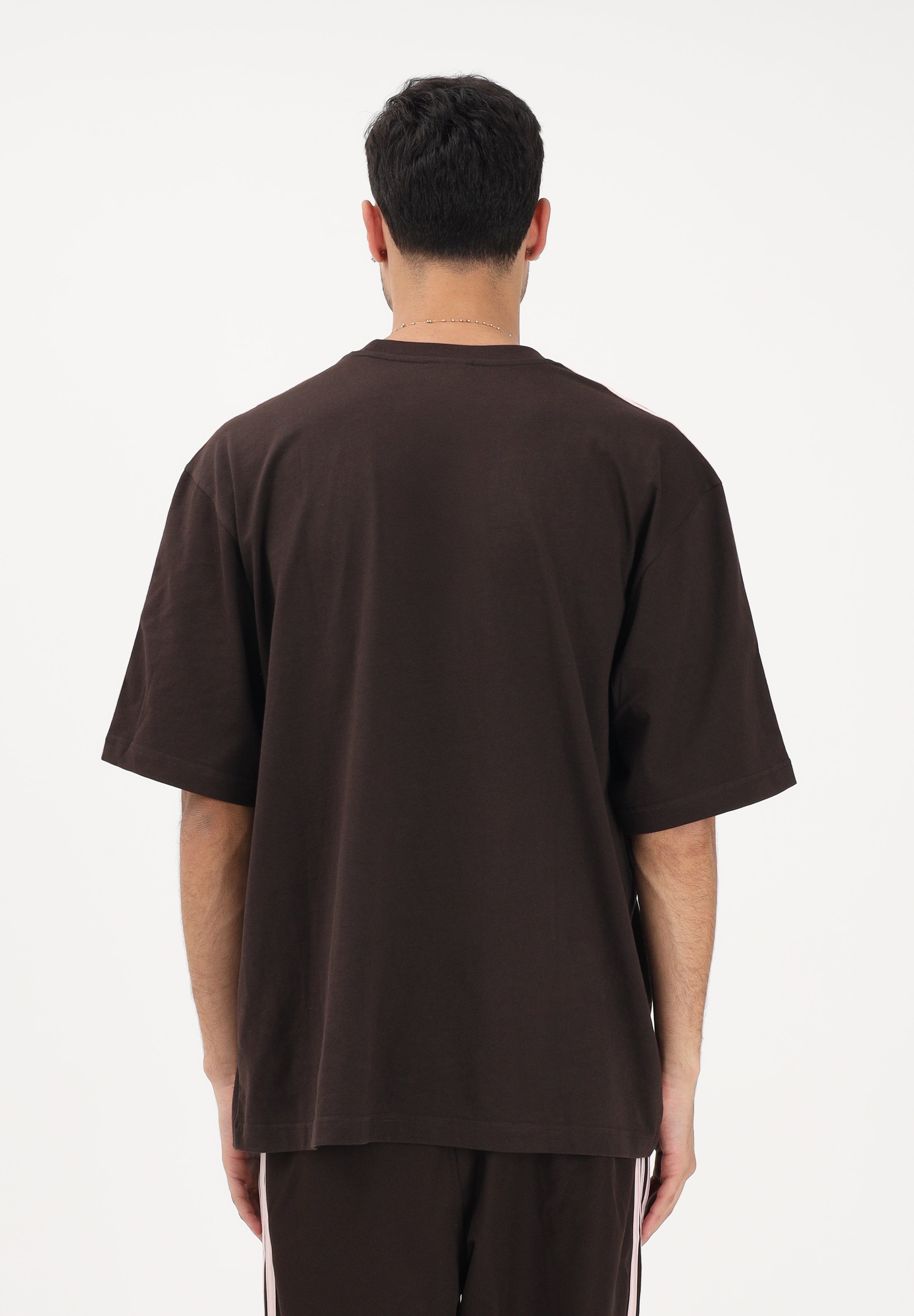 ADIDAS ORIGINALS T-shirt a manica corta Oversize Adicolor 3-Stripes marrone e rosa per uomo e donna KE2905 . ADIDAS ORIGINALS 