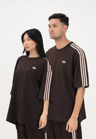 ADIDAS ORIGINALS T-shirt a manica corta Oversize Adicolor 3-Stripes marrone e rosa per uomo e donna KE2905 . ADIDAS ORIGINALS 