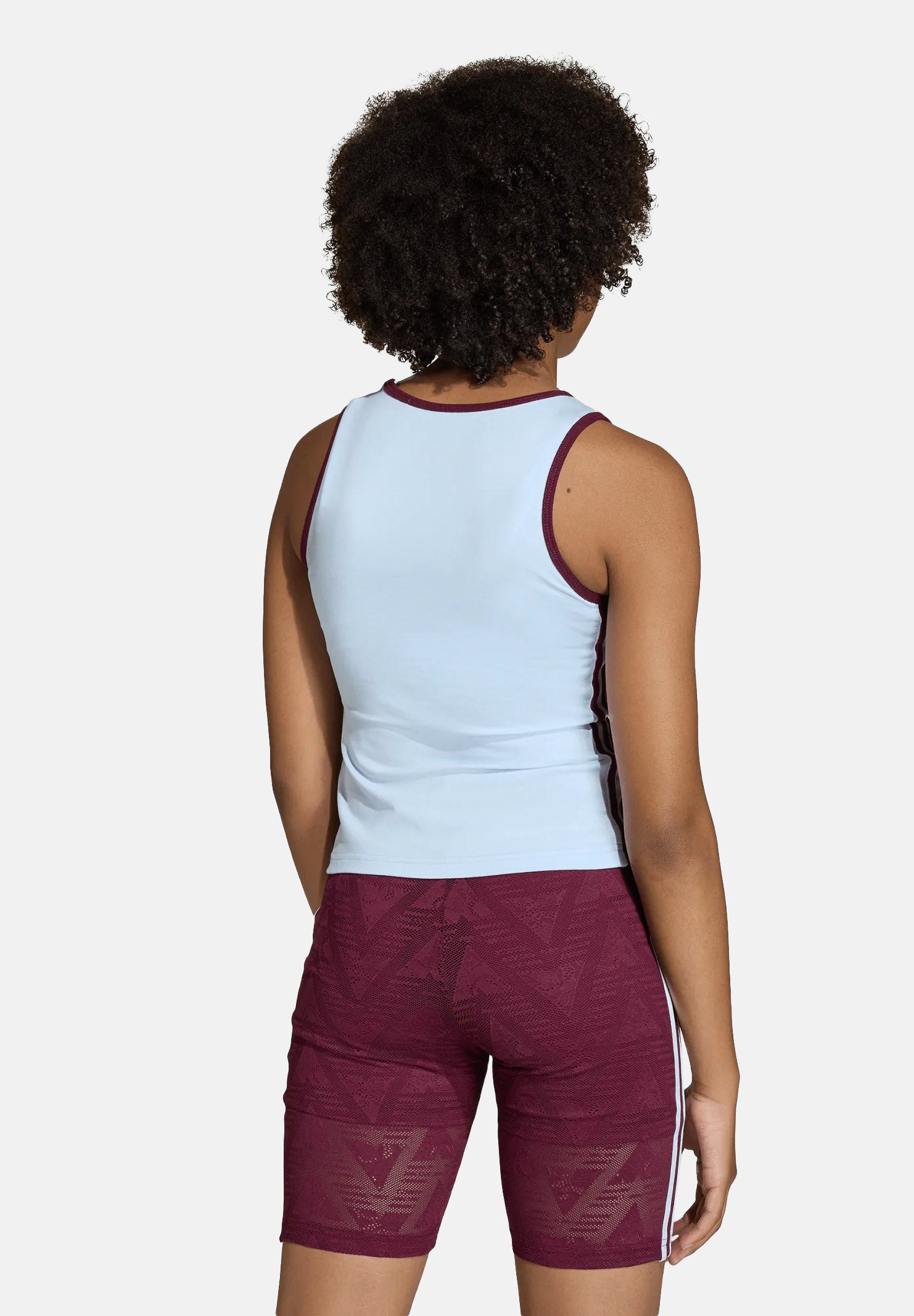 ADIDAS ORIGINALS Canotta 3 STRIPES SLIM TANK TOP azzurra e bordeaux da bambina KE2958 . ADIDAS ORIGINALS 