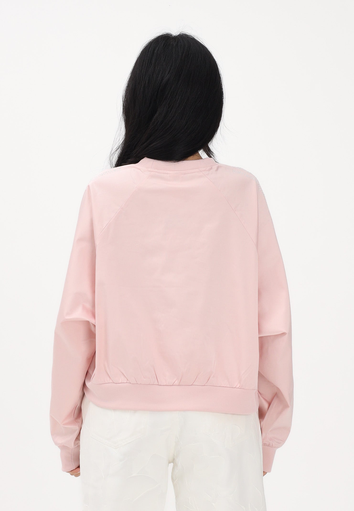 ADIDAS ORIGINALS Felpa girocollo PEARL JACQUARD rosa da donna KE3354 . ADIDAS ORIGINALS 
