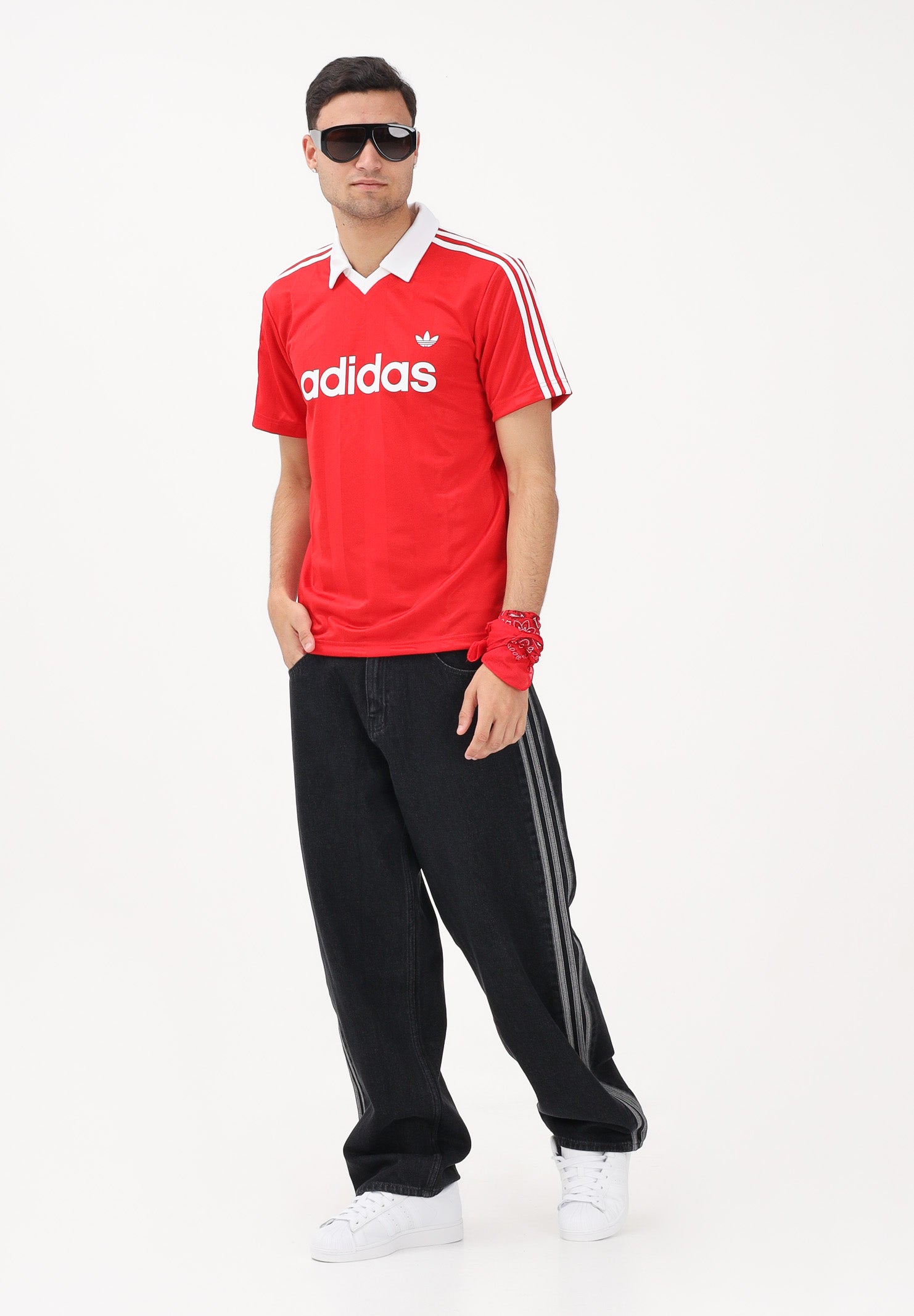 ADIDAS ORIGINALS Polo a manica corta ARCHIVE COLLAR ENGINEERED rossa da uomo KE3583 . ADIDAS ORIGINALS 