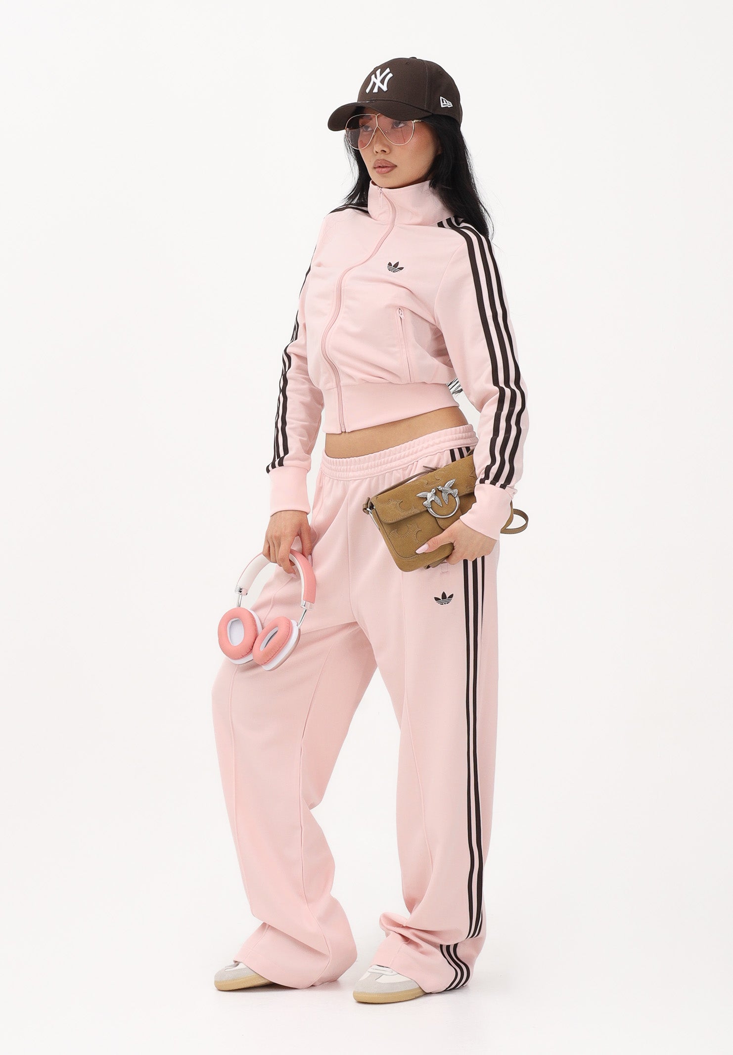 ADIDAS ORIGINALS Pantalone sportivo Adicolor rosa e marrone da donna KE3896 . ADIDAS ORIGINALS 