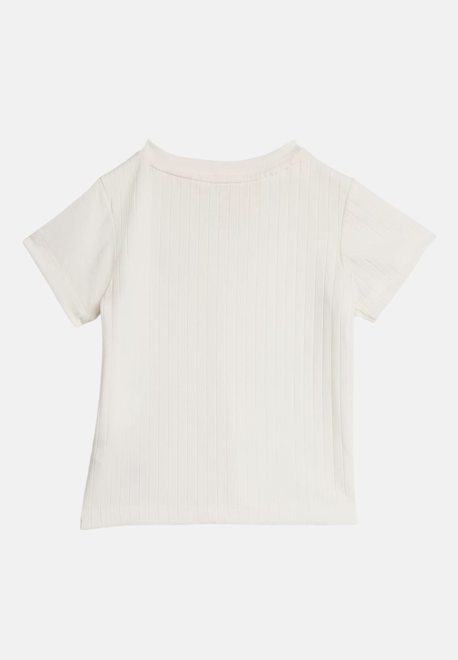 ADIDAS ORIGINALS Completino Wide Rib con T-shirt e short a coste larghe bianco nero da neonato KE4984 . ADIDAS ORIGINALS 