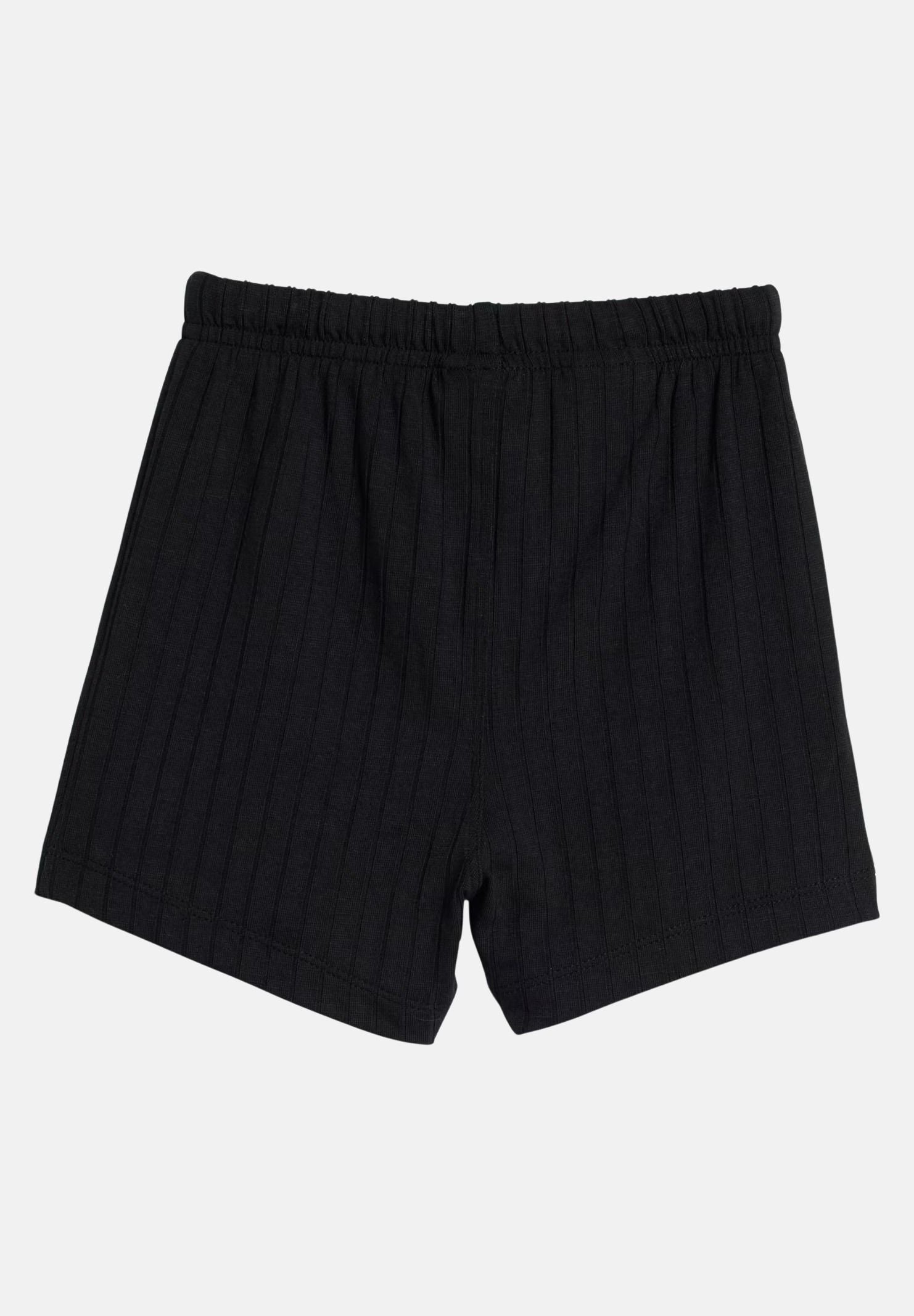 ADIDAS ORIGINALS Completino Wide Rib con T-shirt e short a coste larghe bianco nero da neonato KE4984 . ADIDAS ORIGINALS 