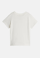 ADIDAS ORIGINALS Completino Wide Rib con T-shirt e short a coste larghe bianco bianco e verde da neonato KE4986 . ADIDAS ORIGINALS 