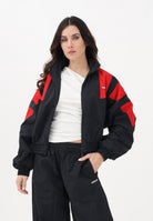 ADIDAS ORIGINALS Giacca a vento BLOCKED WASHED nera e rossa da donna KE5036 . ADIDAS ORIGINALS 