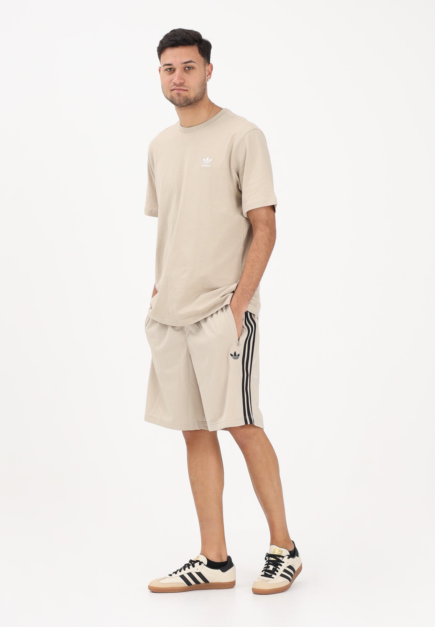 ADIDAS ORIGINALS Shorts sportivo FIREBIRD beige e nero da uomo KE6837 . ADIDAS ORIGINALS 