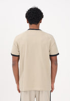 ADIDAS ORIGINALS T-shirt a manica corta 3 STRIPES beige e nera da uomo KE7964 . ADIDAS ORIGINALS 