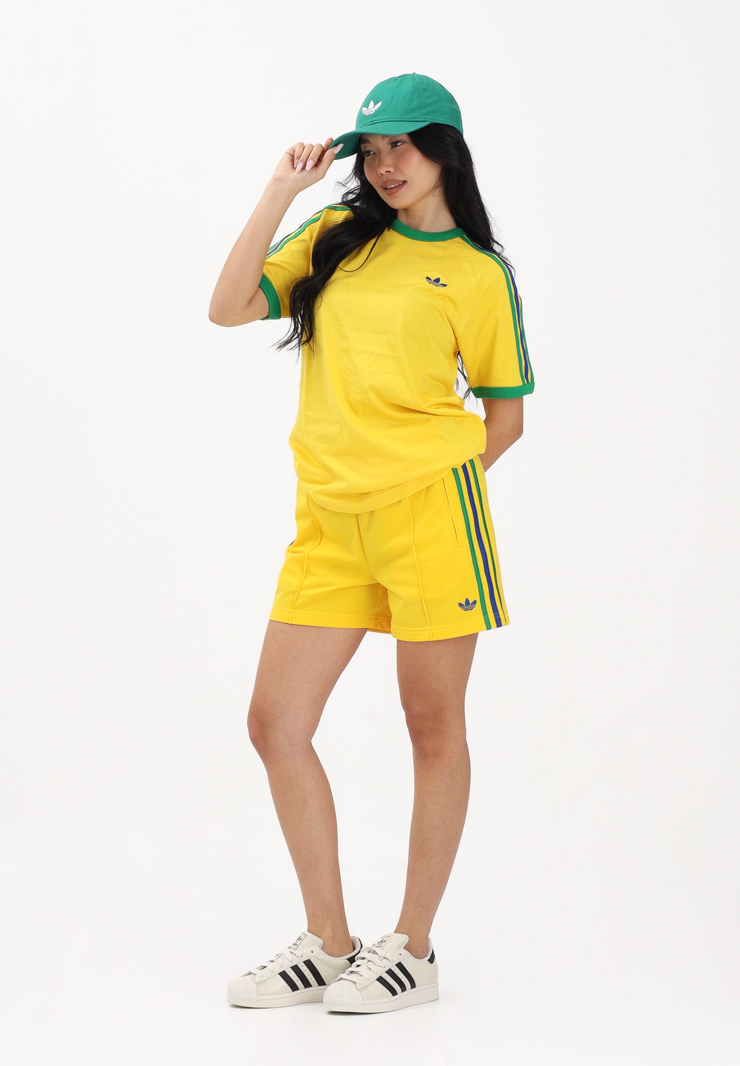 ADIDAS ORIGINALS Shorts sportivo FIREBIRD CLASSIC giallo da donna KE9358 . ADIDAS ORIGINALS 