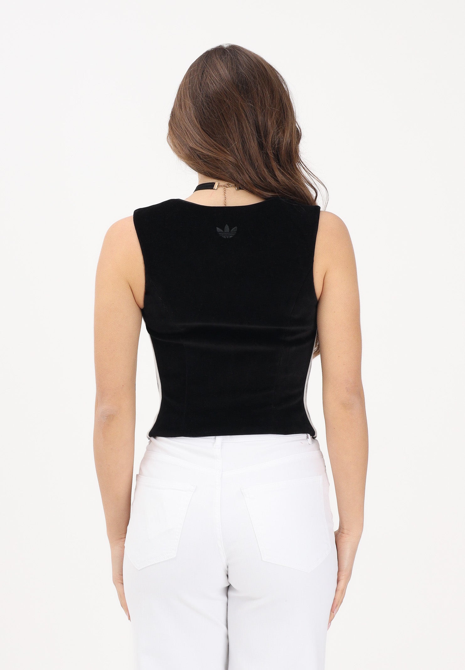 ADIDAS ORIGINALS Corsetto in velluto nero da donna KF4693 . ADIDAS ORIGINALS 