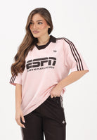 ADIDAS ORIGINALS Polo a manica corta Football Sponsor rosa e marrone da donna KG3611 . ADIDAS ORIGINALS 