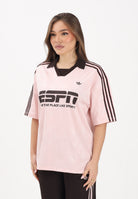 ADIDAS ORIGINALS Polo a manica corta Football Sponsor rosa e marrone da donna KG3611 . ADIDAS ORIGINALS 
