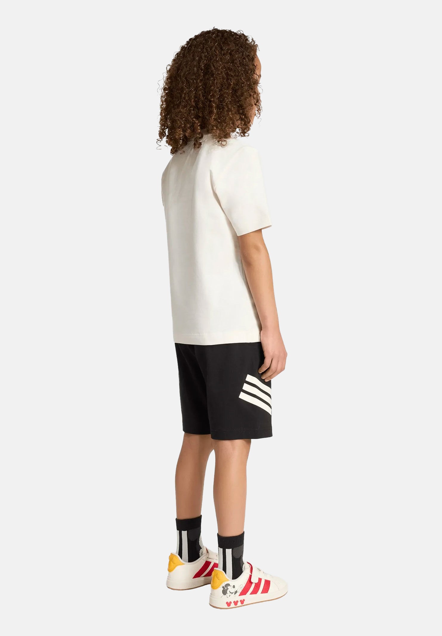 ADIDAS ORIGINALS set T-shirt e shorts Disney Mickey Mouse Off White e Black bianco panna e nero neonato. KG6128 . ADIDAS ORIGINALS 