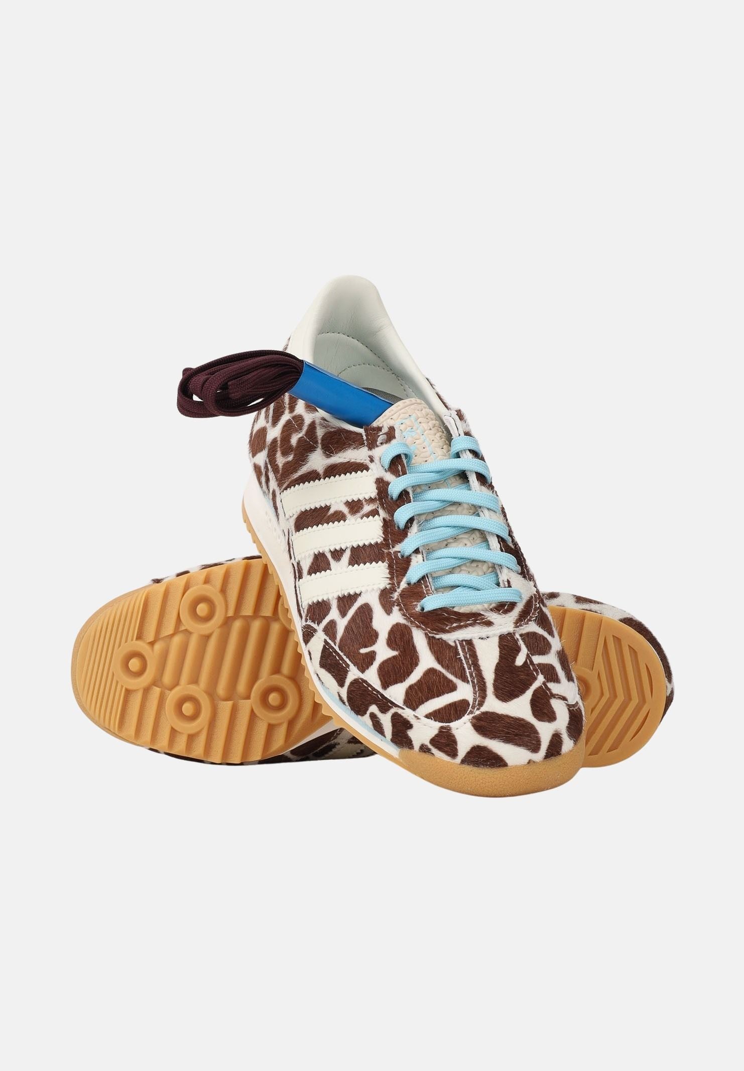 ADIDAS ORIGINALS Sneakers SL72 panna e marroni per uomo e donna con stampa giraffa KH8967 . ADIDAS ORIGINALS 