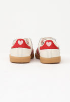 ADIDAS ORIGINALS Sneakers SAMBA ELASTIC LACES beige e rosse da neonato KI6682 . ADIDAS ORIGINALS 