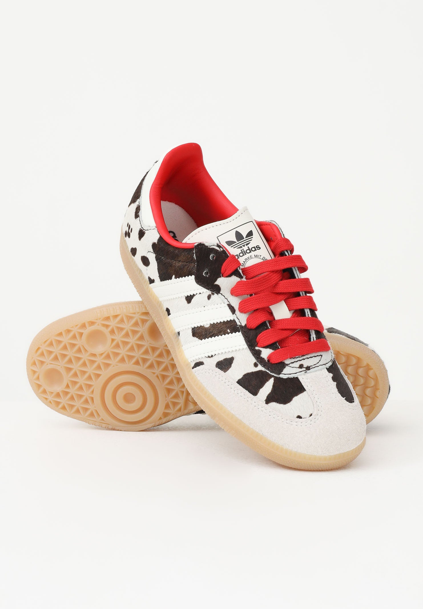 ADIDAS ORIGINALS Sneakers SAMBA OG panna per uomo e donna con fantasia muccata KI6956 . ADIDAS ORIGINALS 