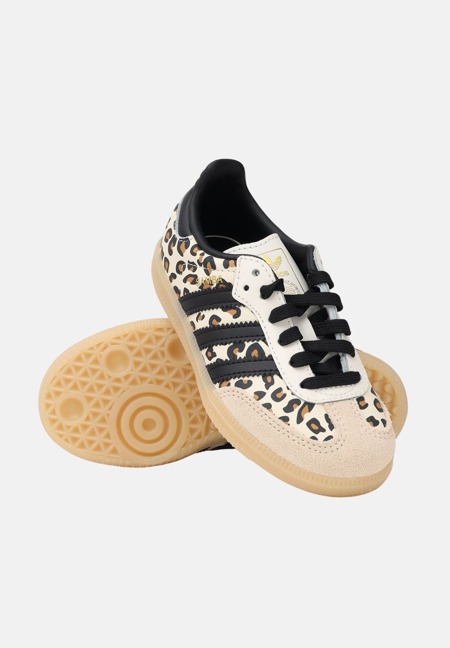 ADIDAS ORIGINALS Sneakers Samba OG panna da bambina con stampa leo KJ0231 . ADIDAS ORIGINALS 