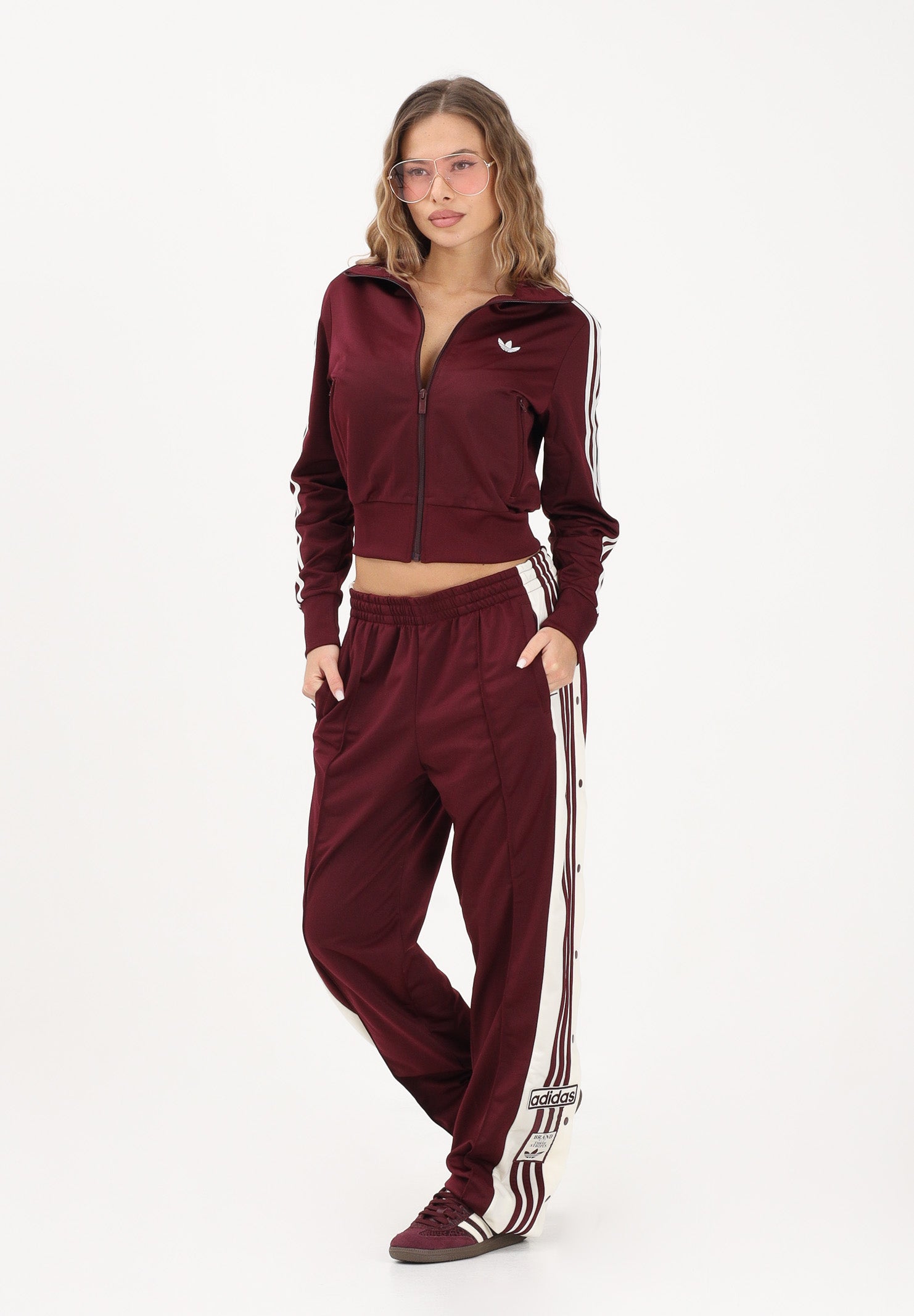 ADIDAS ORIGINALS Felpa con zip FIREBIRD CLASSIC bordeaux da donna KQ6532 . ADIDAS ORIGINALS 