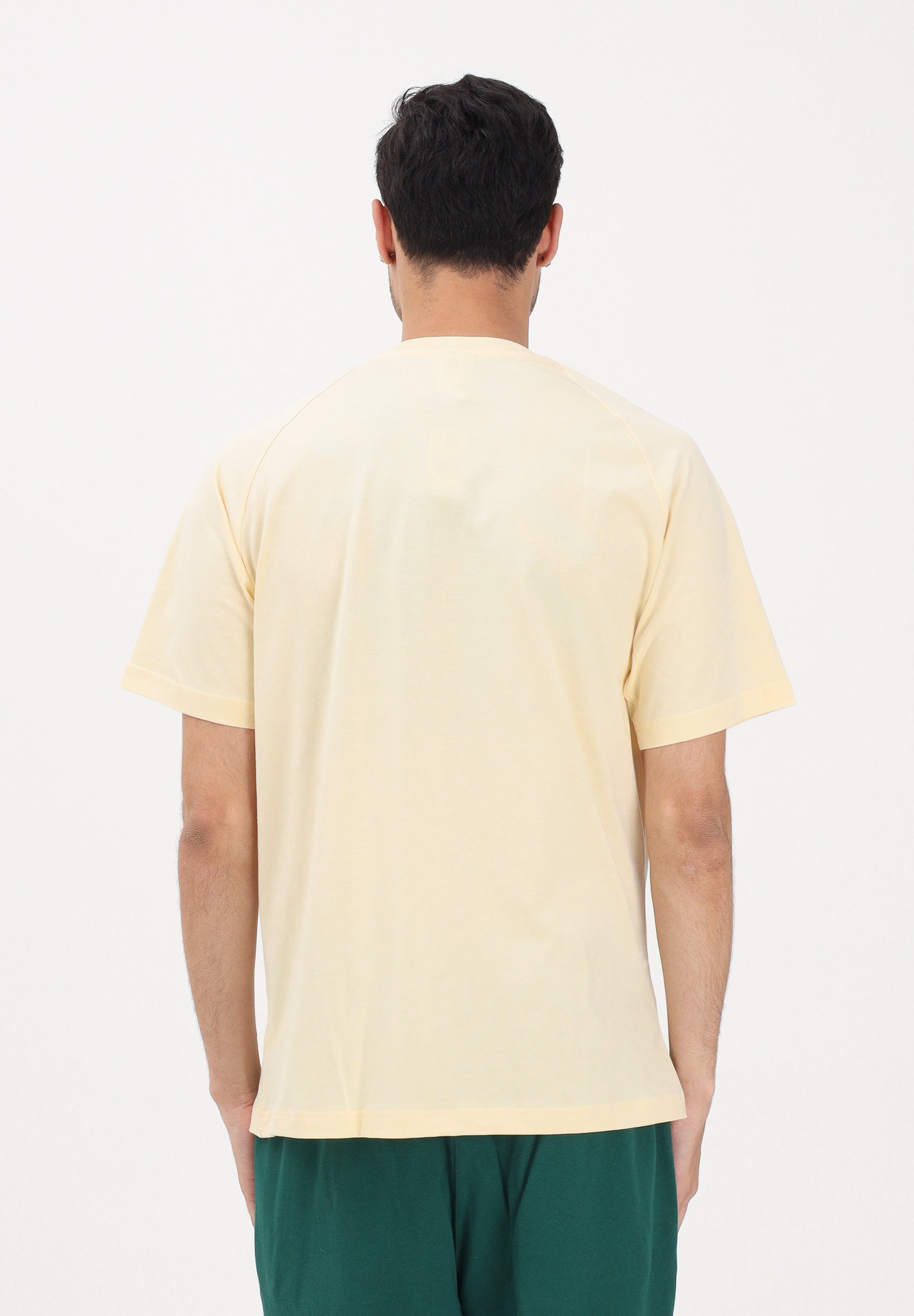 ADIDAS ORIGINALS t-shirt sportiva Men's Pastel Yellow Sports T-shirt  panna e verde uomo. KR7217 . ADIDAS ORIGINALS 