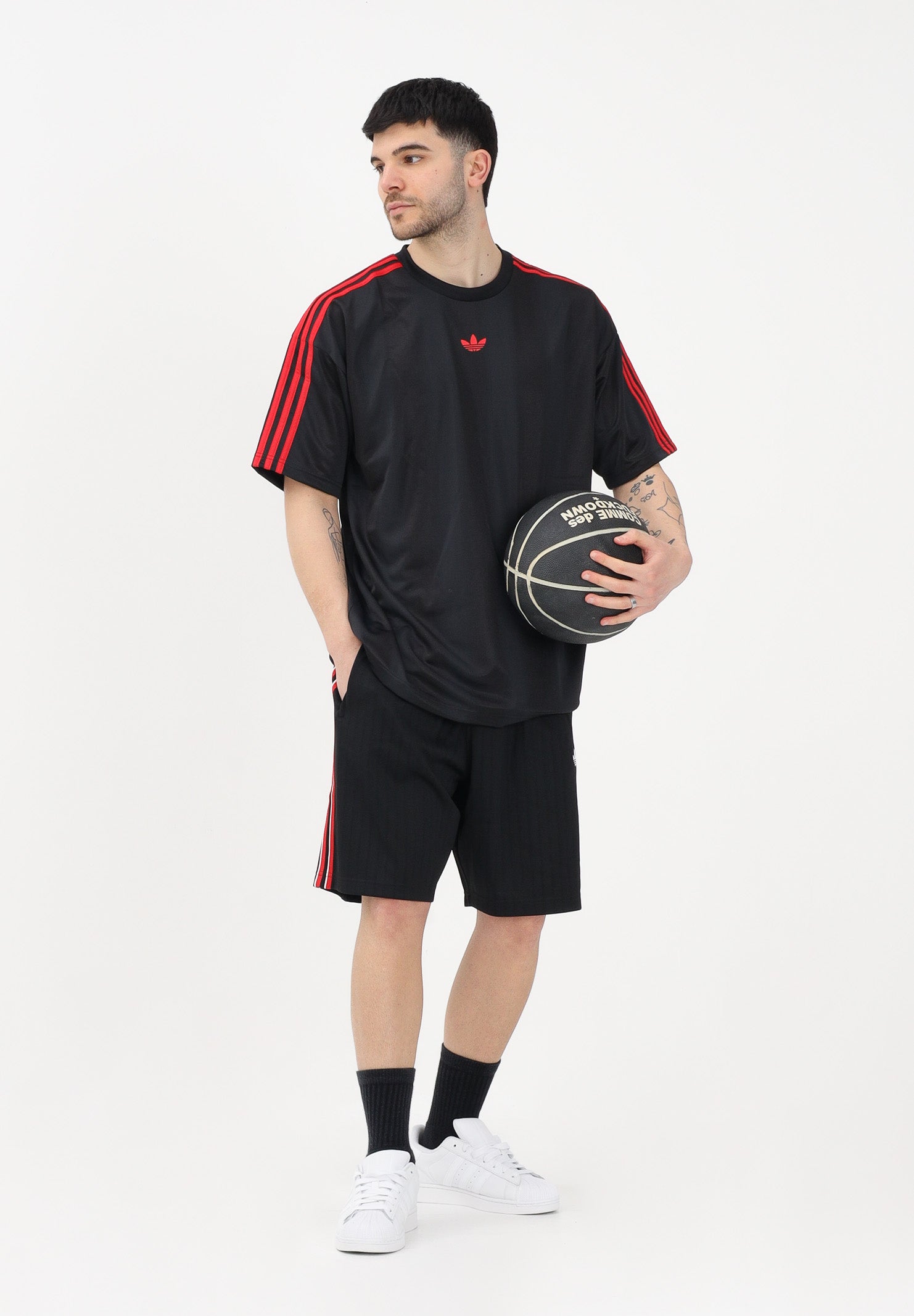 ADIDAS ORIGINALS Shorts sportivo Firebird Engineered Stripes nero da uomo KS5505 . ADIDAS ORIGINALS 
