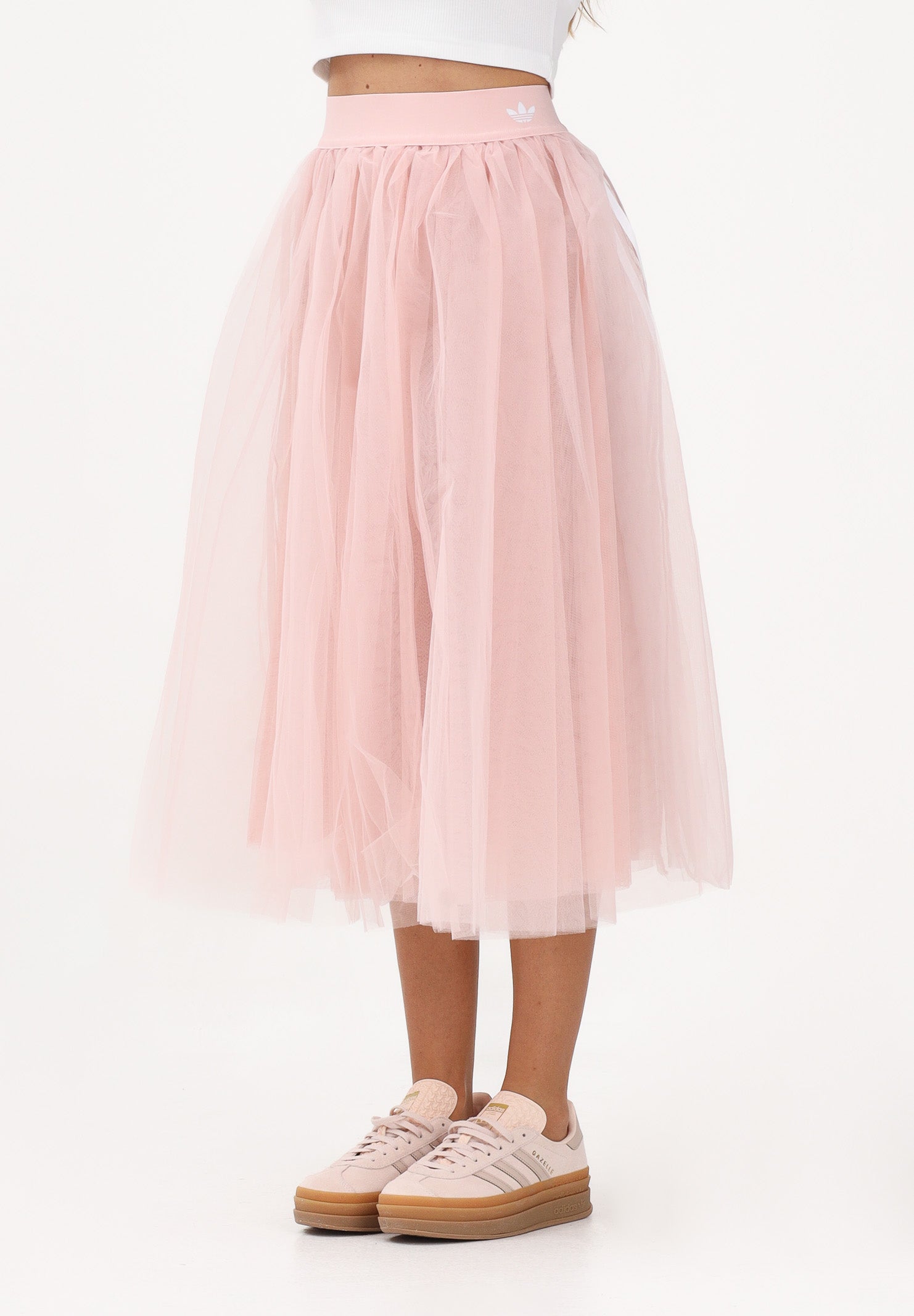 ADIDAS ORIGINALS Gonna midi in tulle rosa da donna KS6562 . ADIDAS ORIGINALS 