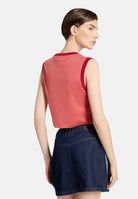 ADIDAS ORIGINALS Top HEATHER cropped victory red, rosso, da donna <BR/> KS9954 . ADIDAS ORIGINALS 