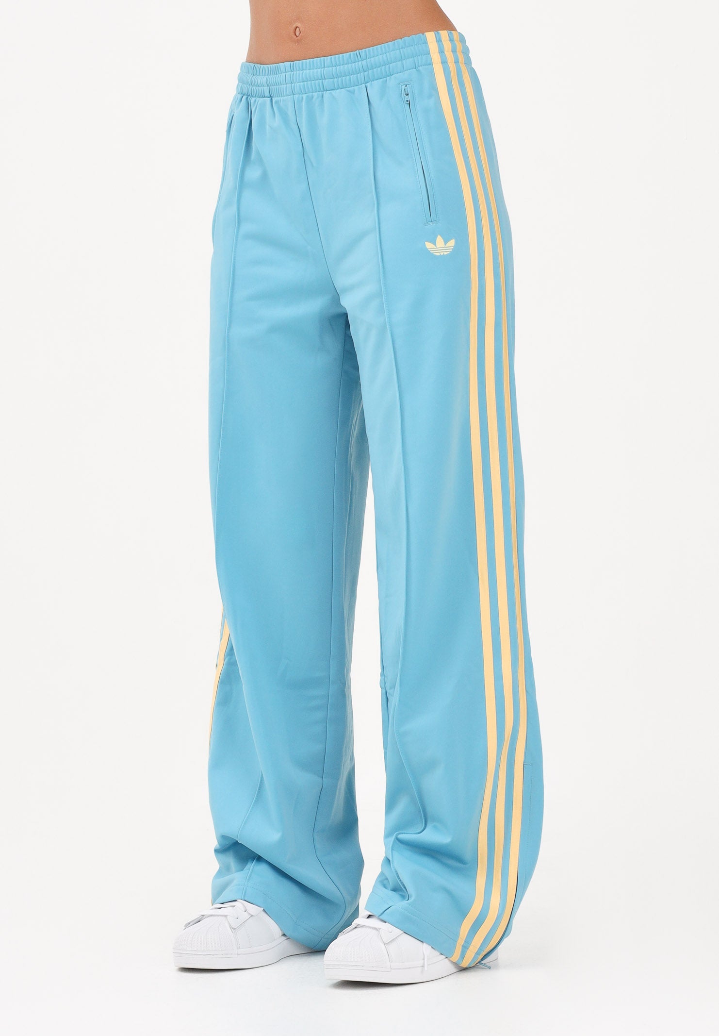 ADIDAS ORIGINALS Pantalone sportivo FIREBIRD azzurro e giallo da donna KT4628 . ADIDAS ORIGINALS 