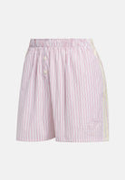 ADIDAS ORIGINALS Shorts STRIPED BOXER casual, rosa e bianco, da donna, con fantasia a righe verticali<BR/> KT8006 . ADIDAS ORIGINALS 