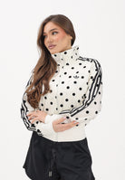 ADIDAS ORIGINALS Felpa con zip Satin Polka Dots TT panna e nera da donna KV1165 . ADIDAS ORIGINALS 