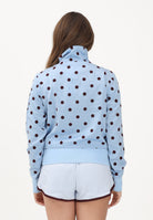 ADIDAS ORIGINALS Felpa con zip SATIN POLKA DOTS TT azzurra e bordeaux da donna KV1167 . ADIDAS ORIGINALS 