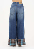ADIDAS ORIGINALS Jeans in denim medio da donna con piegone a quadri KW4518 . ADIDAS ORIGINALS 