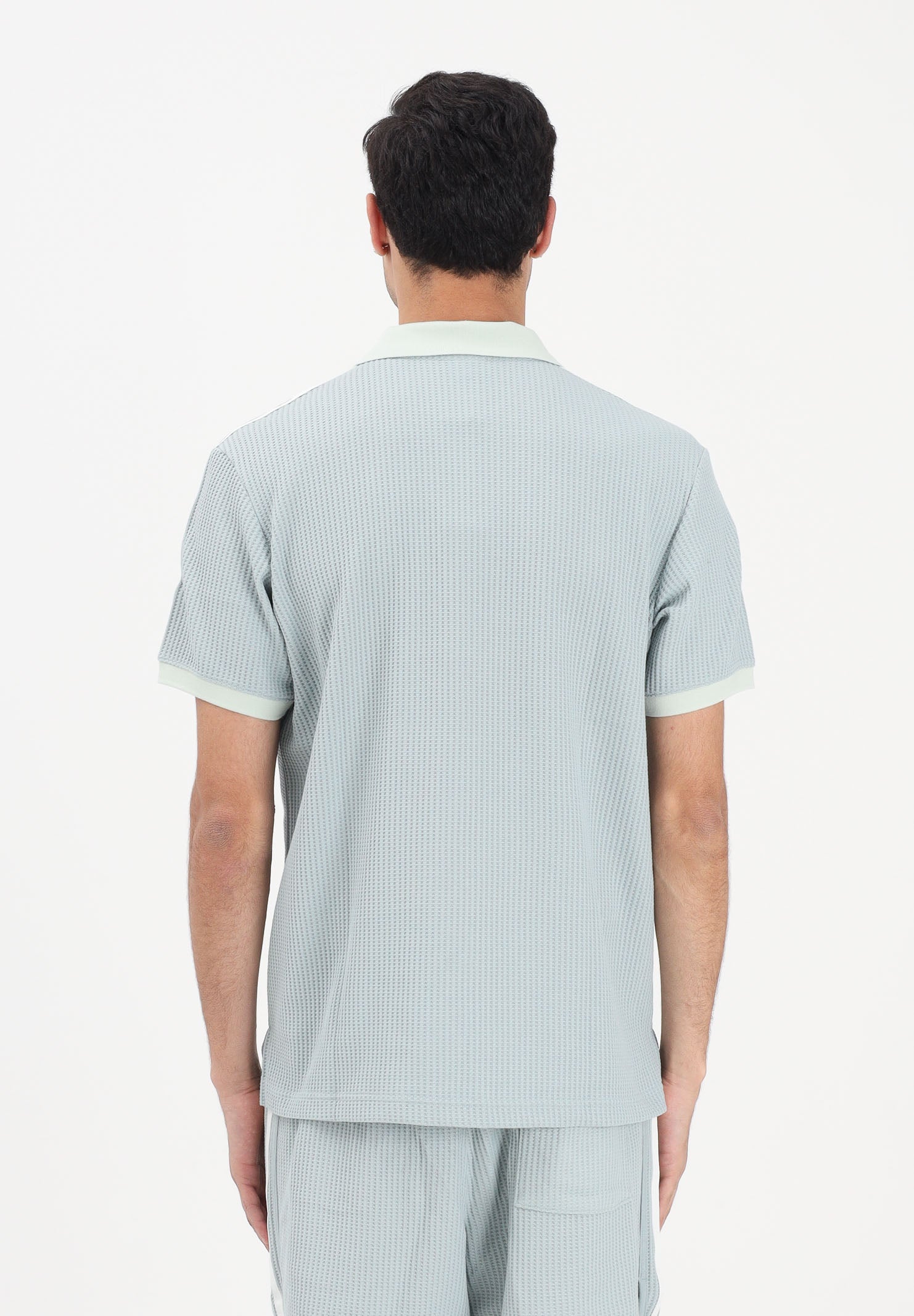 ADIDAS ORIGINALS Polo a manica corta WAFFLE KNIT salvia da uomo KX1231 . ADIDAS ORIGINALS 
