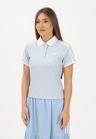 ADIDAS ORIGINALS Polo a manica corta TWEED azzurra da donna KX1872 . ADIDAS ORIGINALS 