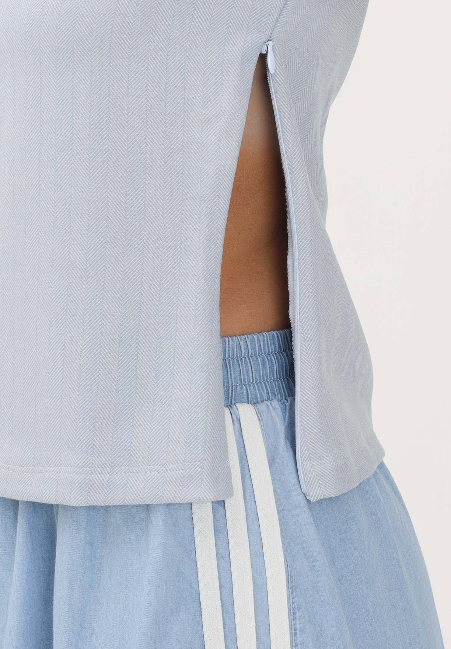 ADIDAS ORIGINALS Polo a manica corta TWEED azzurra da donna KX1872 . ADIDAS ORIGINALS 
