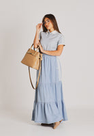 ADIDAS ORIGINALS Polo a manica corta TWEED azzurra da donna KX1872 . ADIDAS ORIGINALS 